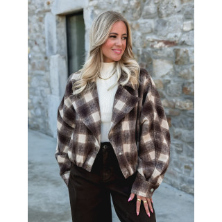 Veste à carreaux Maissane - Chocolat/Beige