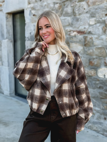 Veste à carreaux Maissane - Chocolat/Beige Veste à carreaux Maissane - Chocolat/Beige