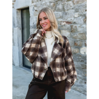 Veste à carreaux Maissane - Chocolat/Beige