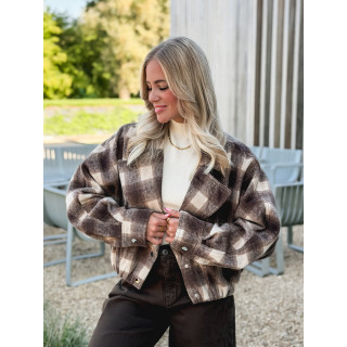 Veste à carreaux Maissane - Chocolat/Beige