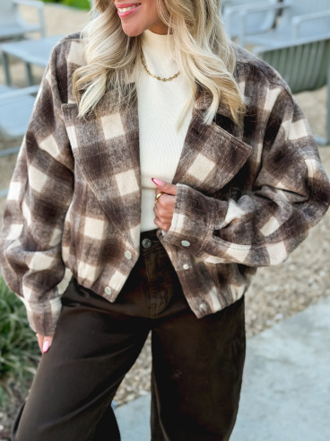 Veste à carreaux Maissane - Chocolat/Beige Veste à carreaux Maissane - Chocolat/Beige