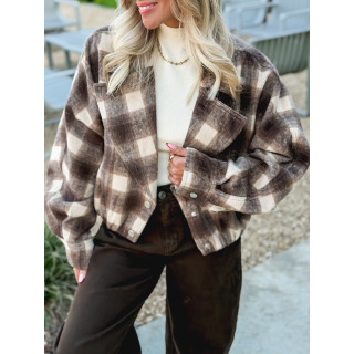 Veste à carreaux Maissane - Chocolat/Beige