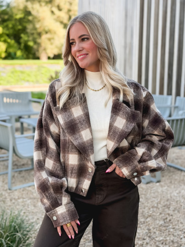 Veste à carreaux Maissane - Chocolat/Beige Veste à carreaux Maissane - Chocolat/Beige