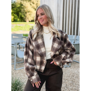 Veste à carreaux Maissane - Chocolat/Beige