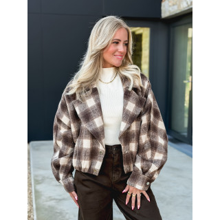 Veste à carreaux Maissane - Chocolat/Beige