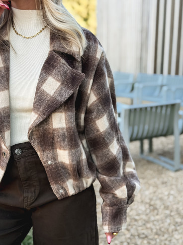 Veste à carreaux Maissane - Chocolat/Beige Veste à carreaux Maissane - Chocolat/Beige