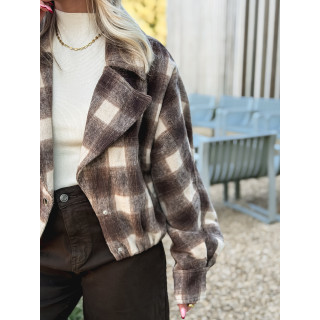 Veste à carreaux Maissane - Chocolat/Beige