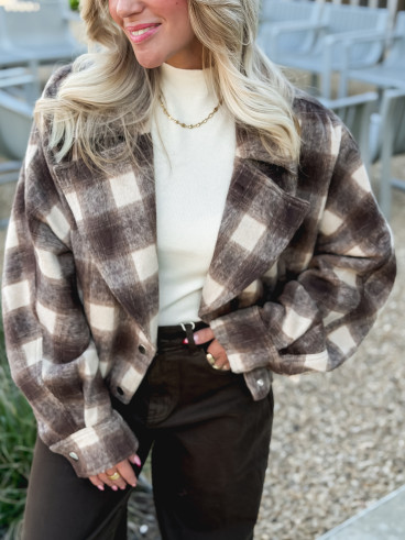 Veste à carreaux Maissane - Chocolat/Beige Veste à carreaux Maissane - Chocolat/Beige