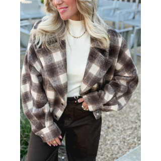 Veste à carreaux Maissane - Chocolat/Beige