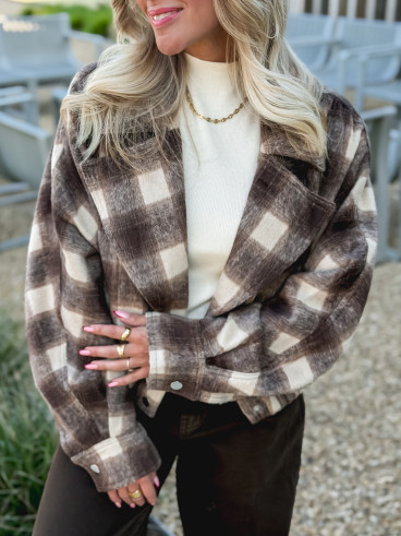Veste à carreaux Maissane - Chocolat/Beige Veste à carreaux Maissane - Chocolat/Beige