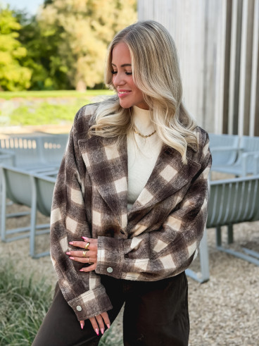 Veste à carreaux Maissane - Chocolat/Beige Veste à carreaux Maissane - Chocolat/Beige