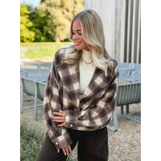 Veste à carreaux Maissane - Chocolat/Beige