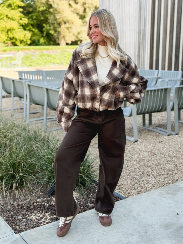 Veste à carreaux Maissane - Chocolat/Beige Veste à carreaux Maissane - Chocolat/Beige