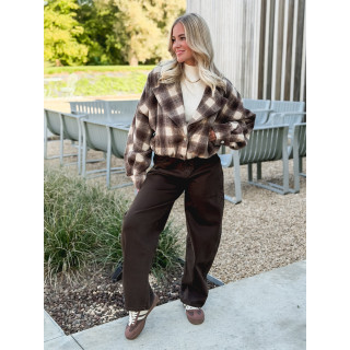 Veste à carreaux Maissane - Chocolat/Beige