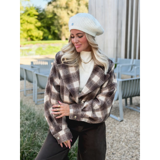 Veste à carreaux Maissane - Chocolat/Beige