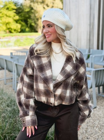 Veste à carreaux Maissane - Chocolat/Beige Veste à carreaux Maissane - Chocolat/Beige