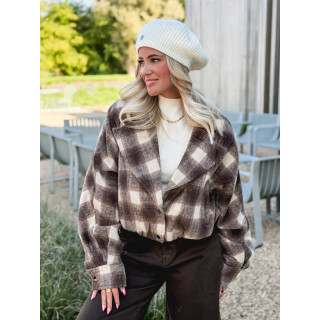 Veste à carreaux Maissane - Chocolat/Beige