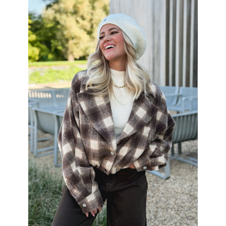 Veste à carreaux Maissane - Chocolat/Beige