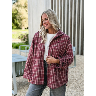 Chemise à capuche Lylia - Rouge