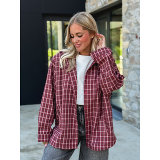 Chemise à capuche Lylia - Rouge