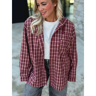 Chemise à capuche Lylia - Rouge