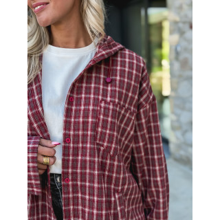 Chemise à capuche Lylia - Rouge