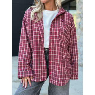 Chemise à capuche Lylia - Rouge