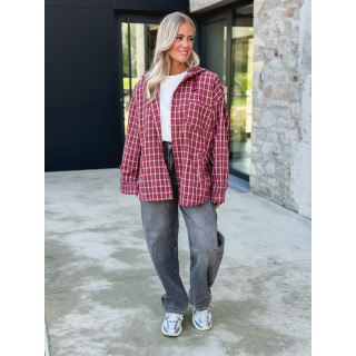 Chemise à capuche Lylia - Rouge