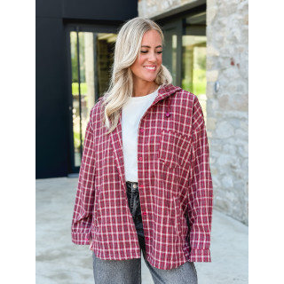 Chemise à capuche Lylia - Rouge