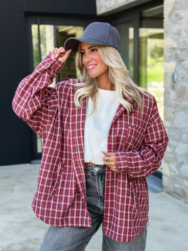 Chemise à capuche Lylia - Rouge