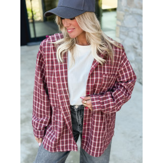 Chemise à capuche Lylia - Rouge
