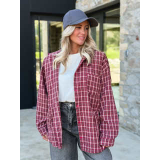 Chemise à capuche Lylia - Rouge