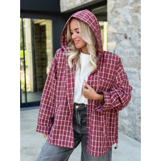 Chemise à capuche Lylia - Rouge