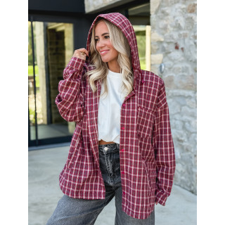 Chemise à capuche Lylia - Rouge