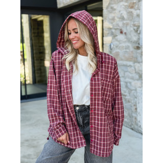 Chemise à capuche Lylia - Rouge