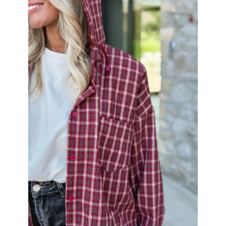 Chemise à capuche Lylia - Rouge