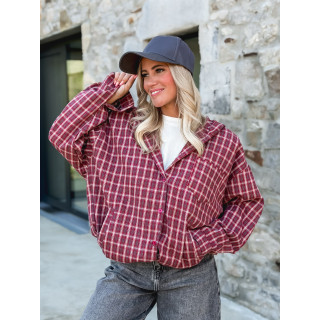 Chemise à capuche Lylia - Rouge