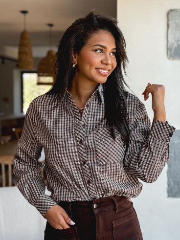 Chemise à carreaux Zénaïde - Chocolat