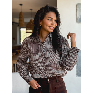 Chemise à carreaux Zénaïde - Chocolat