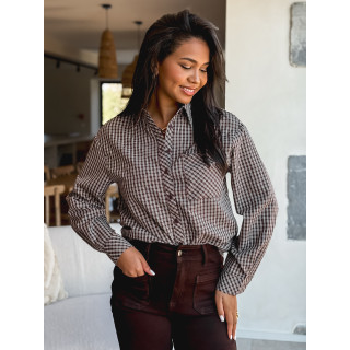 Chemise à carreaux Zénaïde - Chocolat