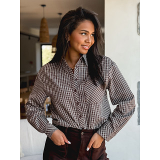 Chemise à carreaux Zénaïde - Chocolat