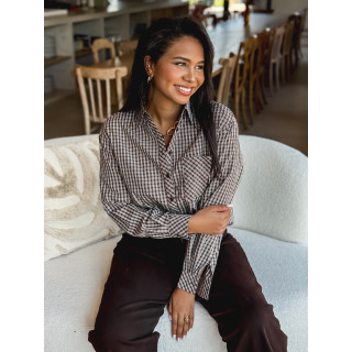 Chemise à carreaux Zénaïde - Chocolat