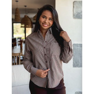 Chemise à carreaux Zénaïde - Chocolat