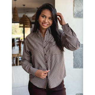 Chemise à carreaux Zénaïde - Chocolat