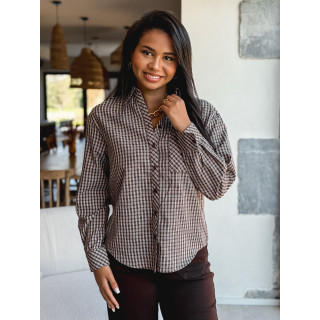 Chemise à carreaux Zénaïde - Chocolat
