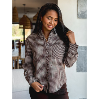 Chemise à carreaux Zénaïde - Chocolat