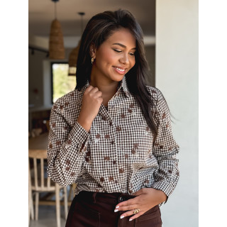 Chemise à carreaux Hania - Chocolat