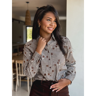 Chemise à carreaux Hania - Chocolat
