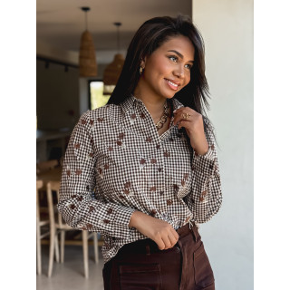 Chemise à carreaux Hania - Chocolat