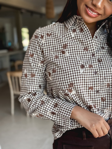 Chemise à carreaux Hania - Chocolat